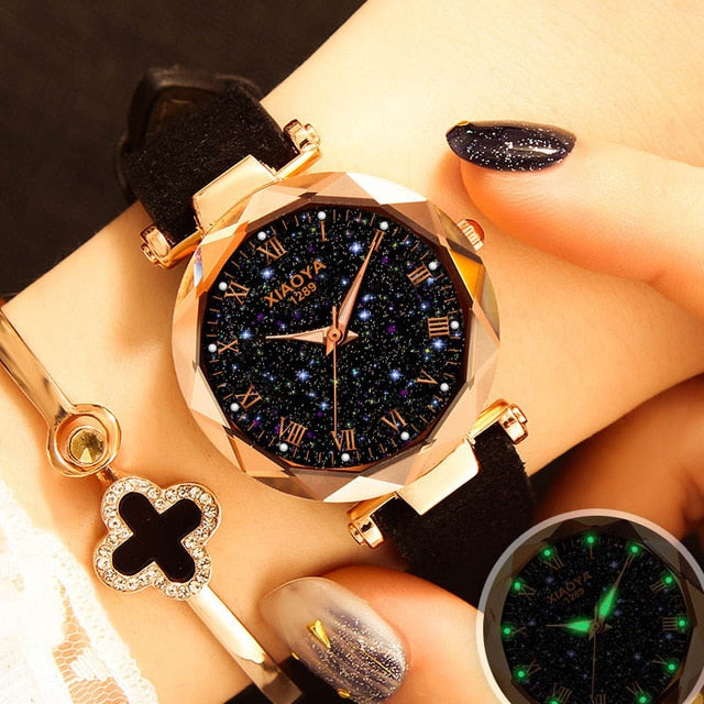 Starry Sky Wrist Watch Rhinestone Design