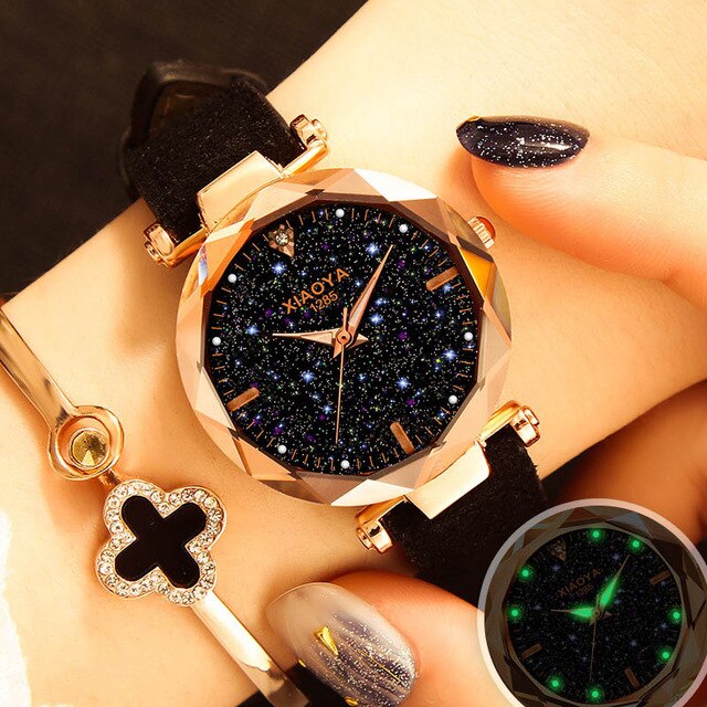 Starry Sky Multicolor Leather Wristwatch