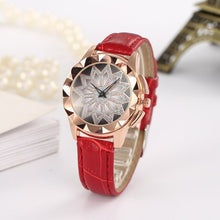 Load image into Gallery viewer, Rose Gold Casual Crystal Leather Wristwatch