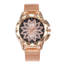 Load image into Gallery viewer, Rose Gold Casual Crystal Leather Wristwatch